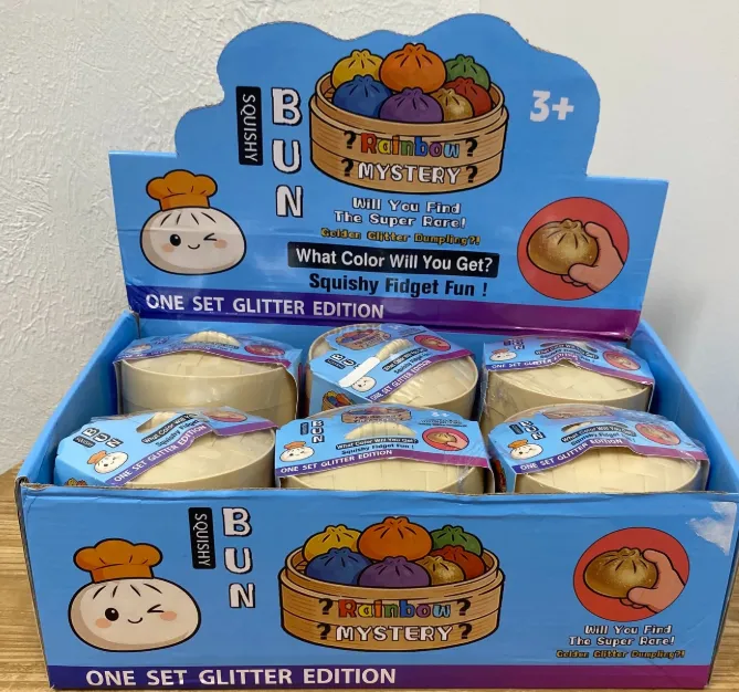 Squishy Bun Glitter Dumpling Fidget Toy 12ct
