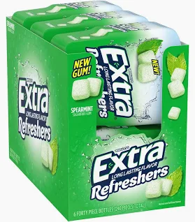 Extra Refreshers Spearmint 40 Pcs 6CT