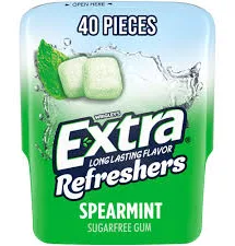 Extra Refreshers Spearmint 40 Pcs USA Import 4CT
