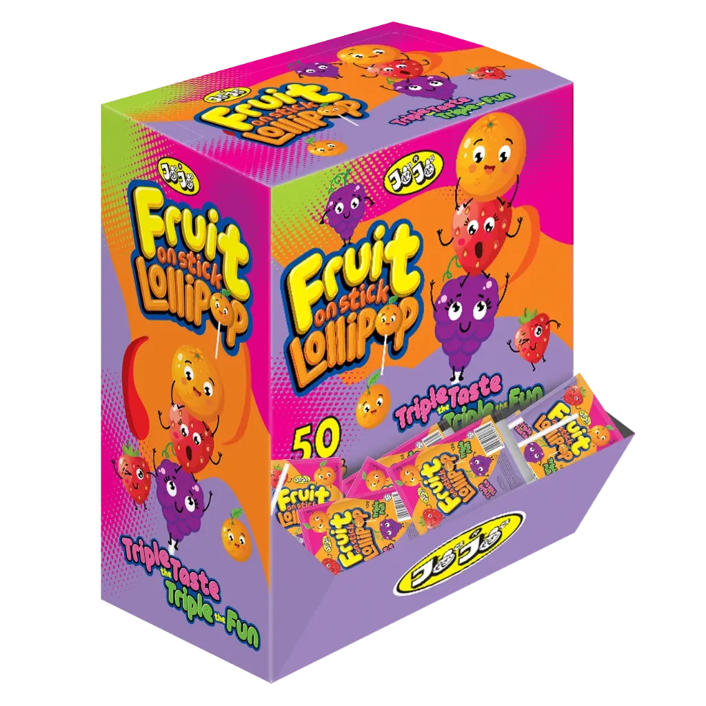 JoJo Fruit On A Stick Lollipop Dropbox 1x50pc