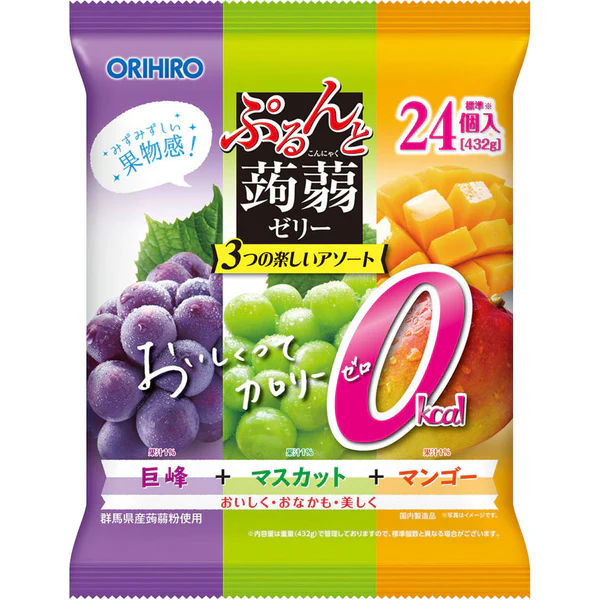 ORIHIRO Purun and Grape+Muscat+Mango 12x432g