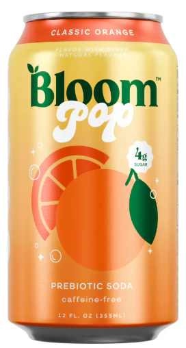 Bloom Pop Orange Pre Biotic Soda 12x12oz