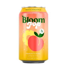 Bloom Pop Peach Pineapple Pre Biotic Soda 12x12oz