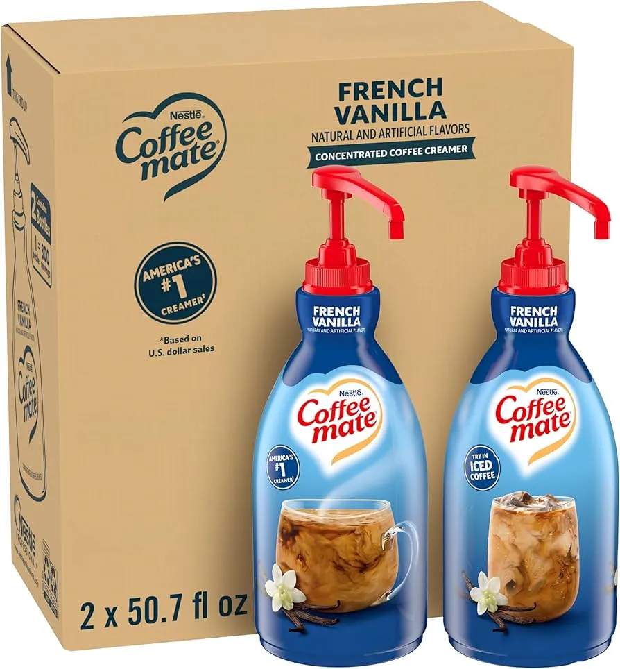 Coffee Mate Liquid Pump French Vanilla 2x1.5L