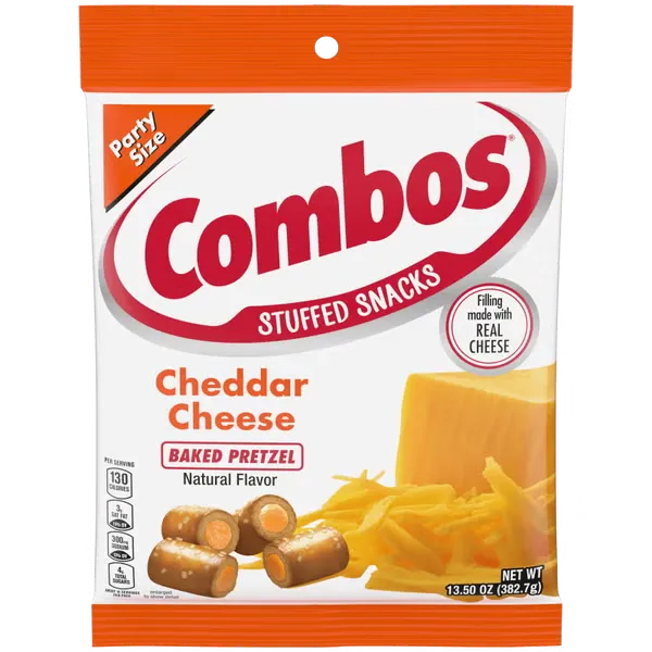 Combos Cheddar Cheese Pretzels Party Size 8x382.7g