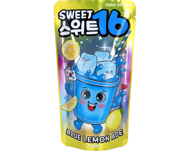 Sweet16 Blue Lemon Ade Zero Sugar Pouch 10x200ml (KOREAN)