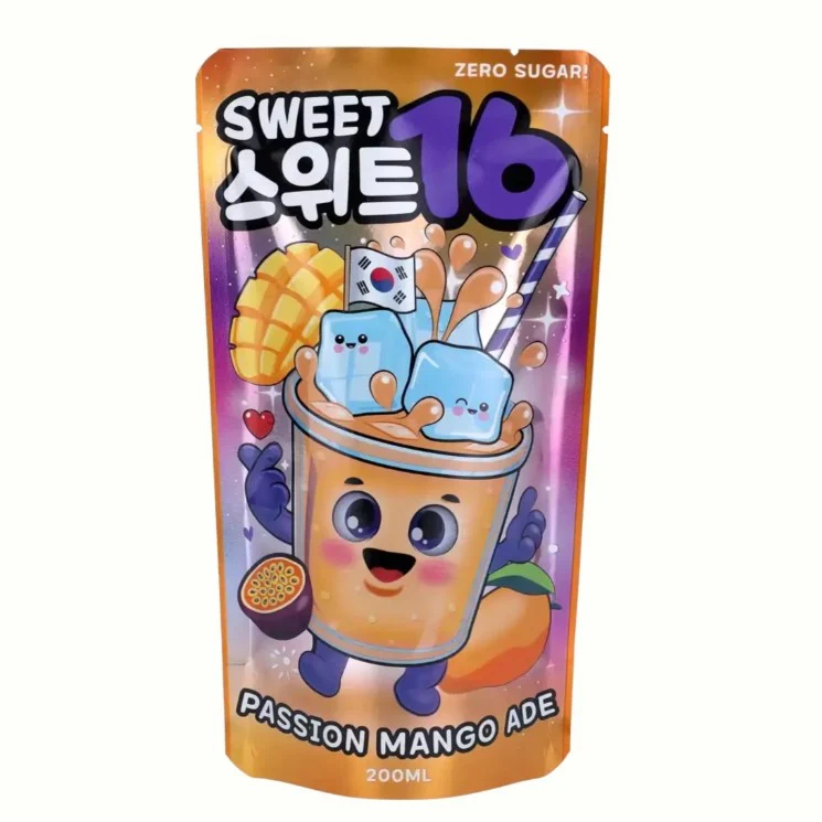 Sweet16 Passion Mango Ade Zero Sugar Pouch 10x200ml (KOREAN)