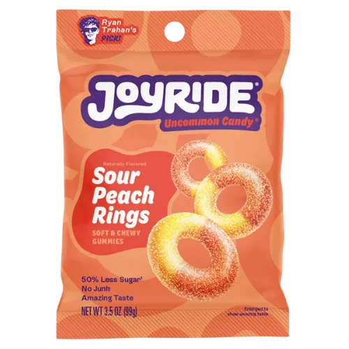 Joyride Sour Peach Rings Strips 10x3.25oz