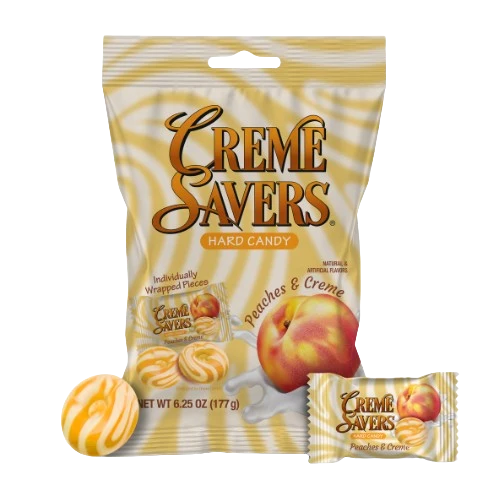 Creme Savers Hard Candy Peaches & Cream 12x177g