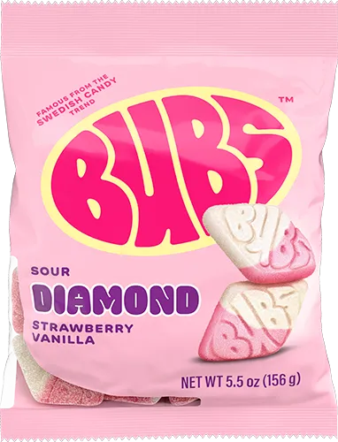 Bubs Sour Dimond Strawberry Vanilla 8x5.5oz