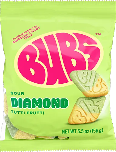 Bubs Sour Dimond Tutti Frutti 8x5.5oz