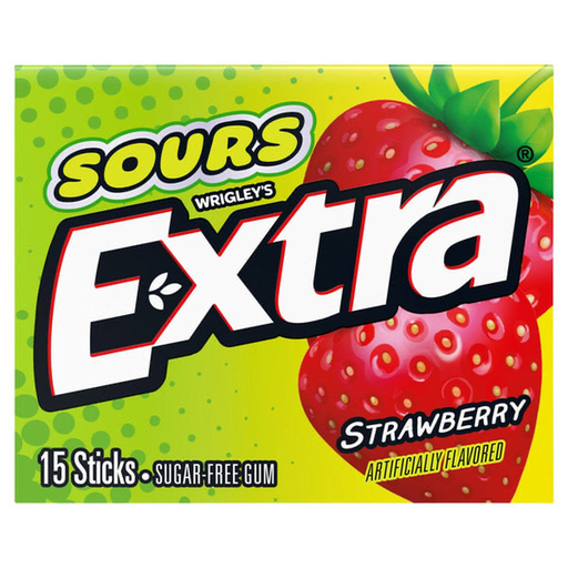 Extra Sour Strawberry Gum 10CT